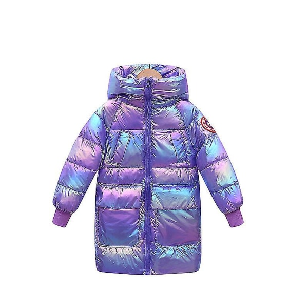 Mode varm metallisk kappa vinter 2xl purple