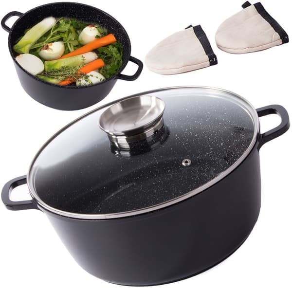 [NT]8L Gryta med lock – Non-stick-beläggning – Induktionshäll
