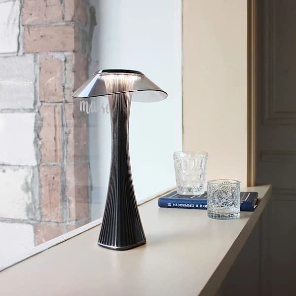 Rechargeable Designed Table Lamp Touch Sensitive LED Desk Lamp - Dimmable Titanium USB Bedside Lamp 3W Cordless Desk Lamp With Battery And Lampshade For