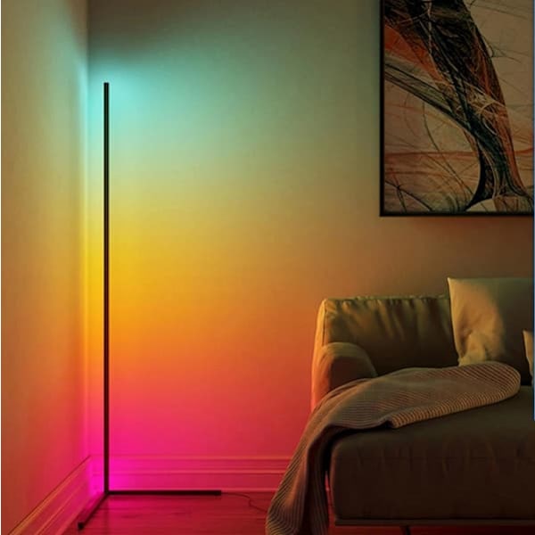 [NT] LED-lattialamppu kulmalamppu RGB värin vaihtava Musta