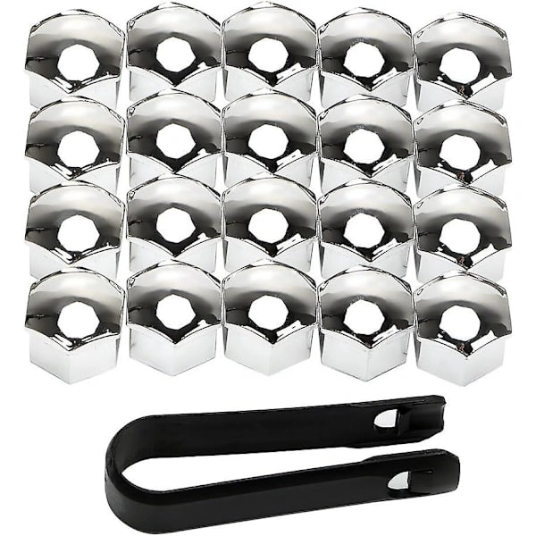 Hjulmutterhette 17mm Bolt Mutterhette 20 Hjulmutterhette Hjulbolt Mutterhette Sølv