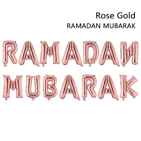16 tommer Eid Mubarak RAMADAN MUBARAK ROSAGULD RAMADAN MUBARAK