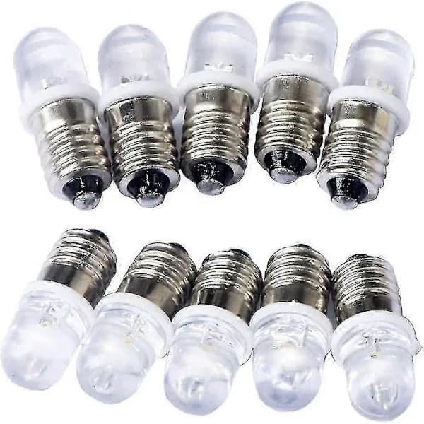 10 st E10 3V Spot LED-lampor Kall Vit 6000k
