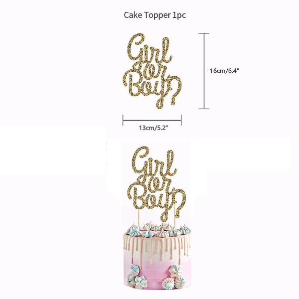 Pojke eller flicka Baby Shower Party Tillbehör Ballonger Banner Cake Topper Decor Set