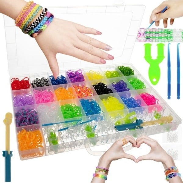DIY - Loom Bands - 4400 kpl - Kuminauhasetti - multifärg Multicolor