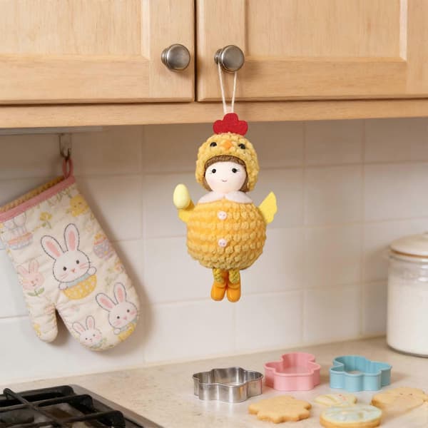 Easter Chick Hat Hanging Pendant, Fabric and Resin Material, Festive Hatching Style, Easter Tree Decorations & Party Arrangement Props