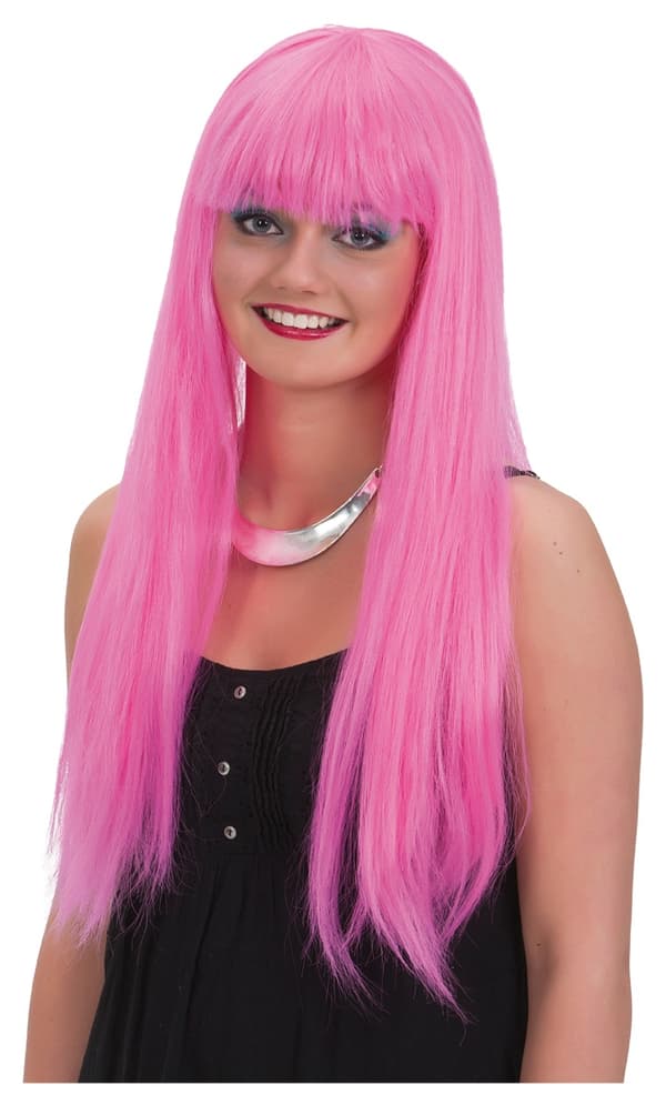 Lang Pink Paryk med Pandehår