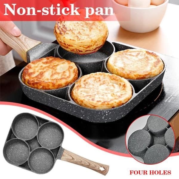 {NT}Stegepande til æg - Mini - 4 huller - Non-stick - Let at rengøre - Induktionskompatibel