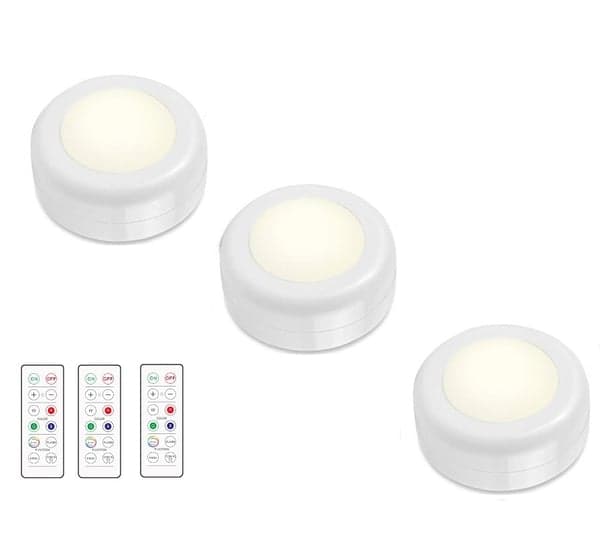 LED-spotlight med fjernkontroll 3-pakning