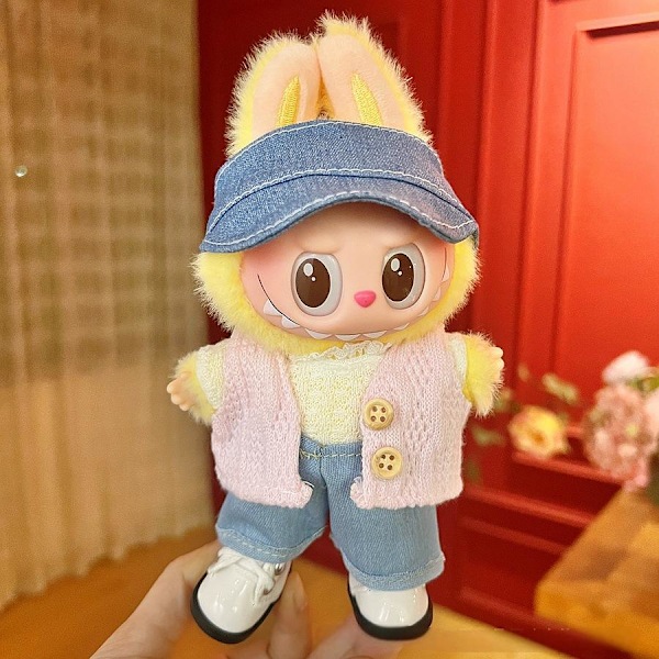 /NC/Kun tøj Anden generation tegneserie LABUBU Sid Party Series Dukke Frakke Vinter Sweater Sæt Labubu Legetøj Tøj 2