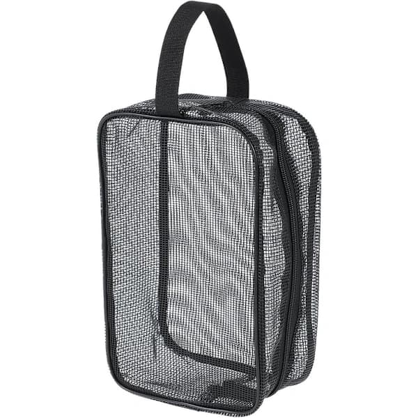 Necessär - Svart Mesh Necessär - Perfekt för Resor, Necessär Organizer, Gym, Camping