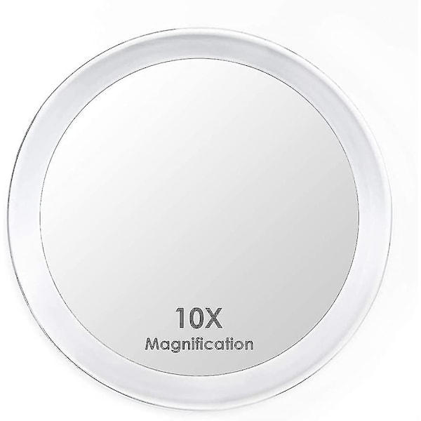 10x Förstoringsspegel med 3 Sugproppar, Sminkspegel med 10x Förstoring_ NN