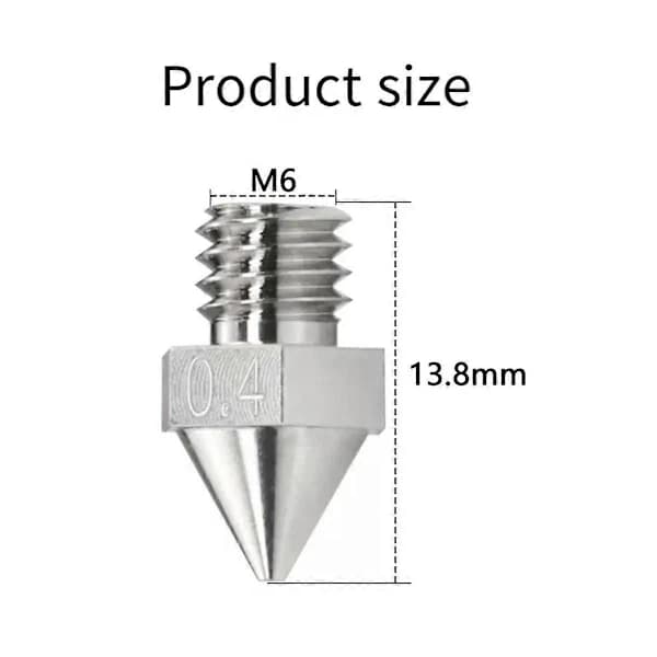 3D-printerdyse - til serieudskiftningsdyse V3 Hård dyse (0,4 mm)