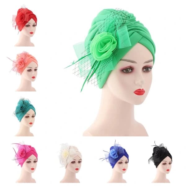 Turban Hatt Dame Hijab BLÅ blå