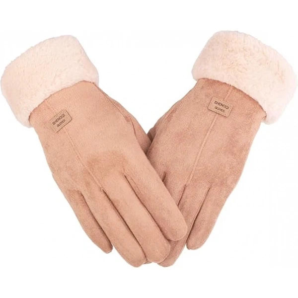Ruskindsvinterhandsker til damer - Handsker - Touchscreen-handsker - Pink