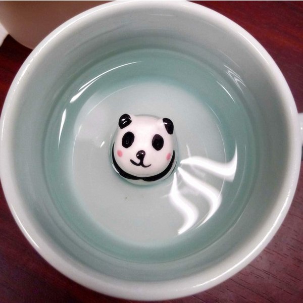 Kaffe Mugg Panda 3D tecknat djur inuti keramikkopp