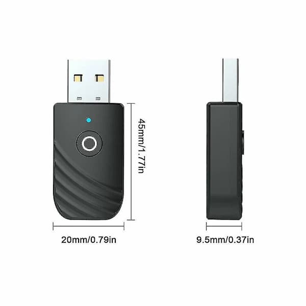 Trådløs USB Bluetooth 5.0 Lydsender Mottaker 3-i-1 Adapter for PC TV Bil
