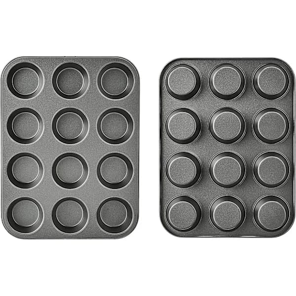 NA/Non-stk Rund Muffinplåt i Kolstål, 2-pack, Grå