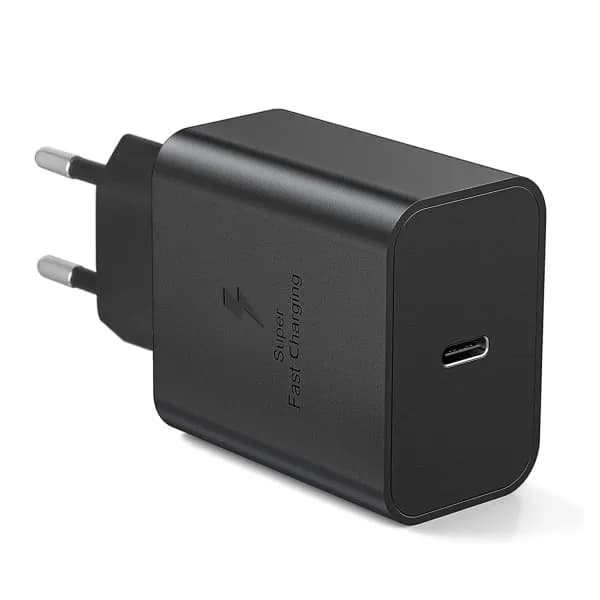 Hurtiglader 45W til Samsung USB-C + 2M USB C-kabel - EU - Sort