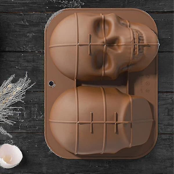 Stor Realistisk Silikon Döskalle Bakform DIY Bakform för Halloween
