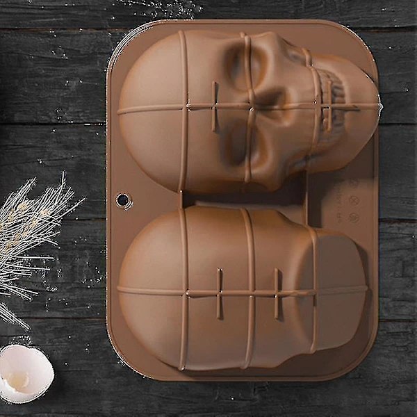Stor Realistisk Silikone Kraniebageform DIY Bageform til Halloween
