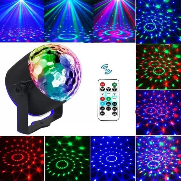 {NT} Scenelampe, aftenlysshows Fjernbetjening Diskokugle LED Diskolys DJ Spot Aften