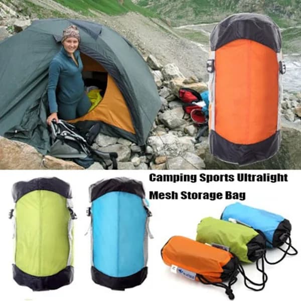Camping Sportsbag Mesh Oppbevaringspose BLÅ S Blue S