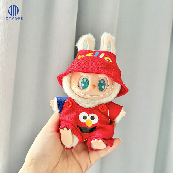 /NC/POP MART Labubu Macaron Leksak Have a Seat Labubu Klädset och Tillbehör Labubu Kläder 17cm Designers 11