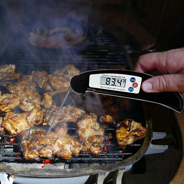 Electronic Cooking Thermometer with Timer, Multifunctional BBQ Thermometer, Black