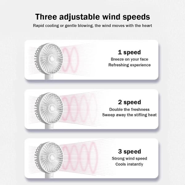 Mini Ventilator Håndholdt Lille Ventilator ROSA 1200MAH 1200MAH