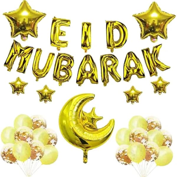 Eid Mubarak Eid Balloner GULD