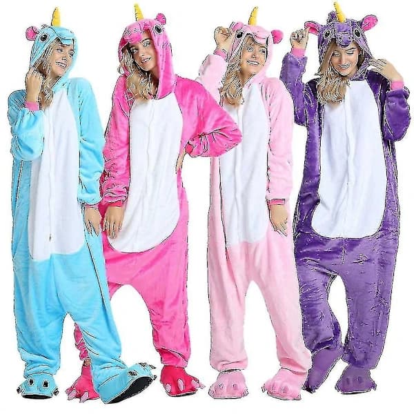 /NN/Pegasus Enhörning Pyjamas Kostym Barn Jumpsuit Blå{f2} Blå 140CM