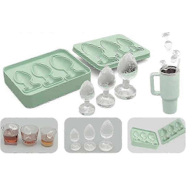 Prank Butt Plug-formede isterningeforme, silikoneform til DIY-kage, chokolade, slik Rosa Pink