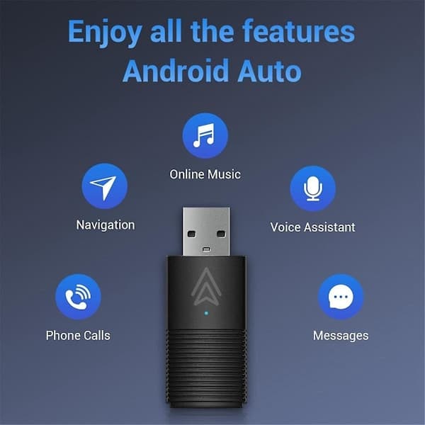 Android Auto Trådlös Adapter, Liten Android Auto Trådlös Dongel Konverterar Trådbunden till Trådlös för An_ NN