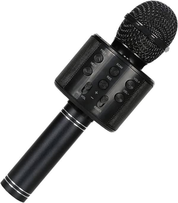 Karaokemikrofoni kaiuttimella ja Bluetoothilla