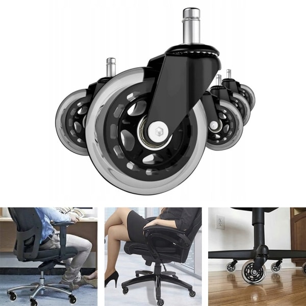 /Hc/5-pack Hjul för kontorsstol - 11 mm Transparent