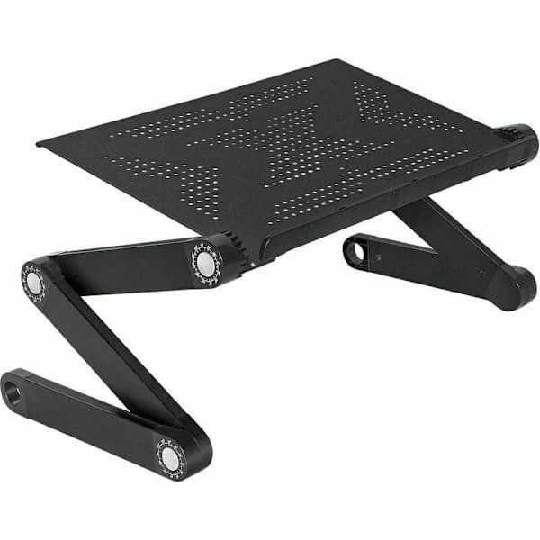 NA/Ergonomisk Justerbart Laptopbord med Sidemåtte, Foldbart Knæbord til Bærbart Laptopstativ, Ventileret Brkdesign til 17 Tommer