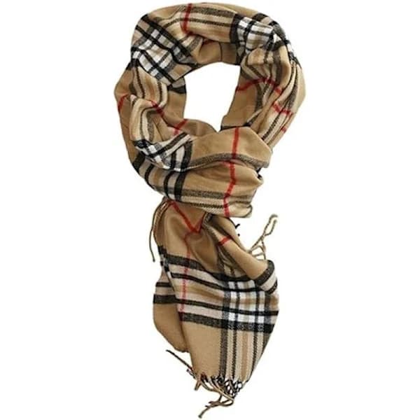 Supermjuk Klassisk Kashmir-känsla Vinterhalsduk Kamelrutig Camel Plaid