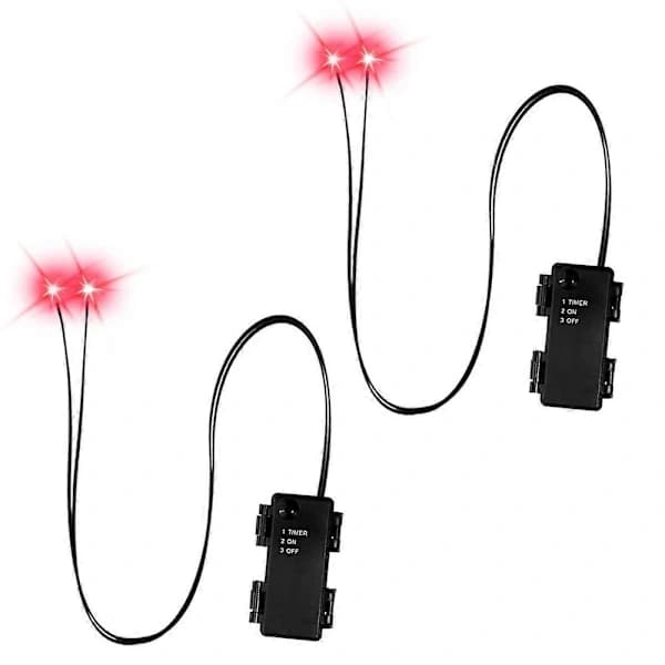 Halloween LED Glödande Ögon med Timer, 2 st Lysande Skelettögon A