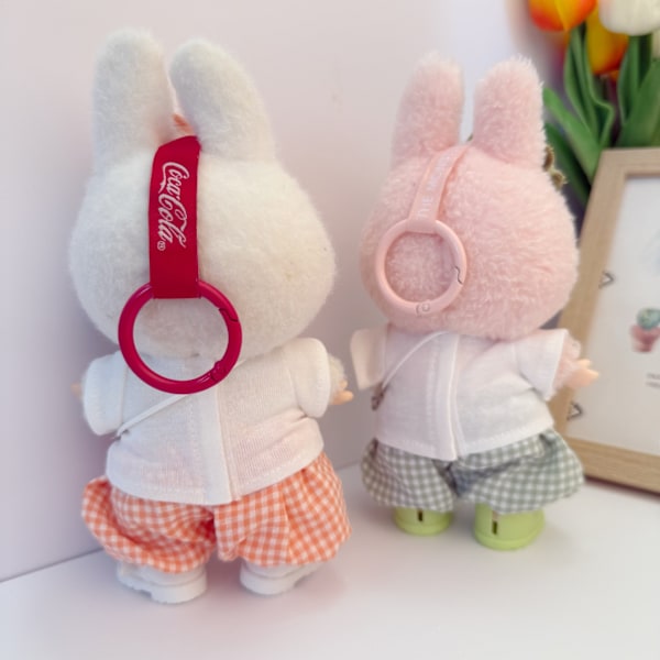 /NC/LABUBU KLÄDER, Labubu Baby Kläder, Bomulls Docka Tröja Julhatt Dockdräkt, Handgjorda Dockkläder Orange three-piece set