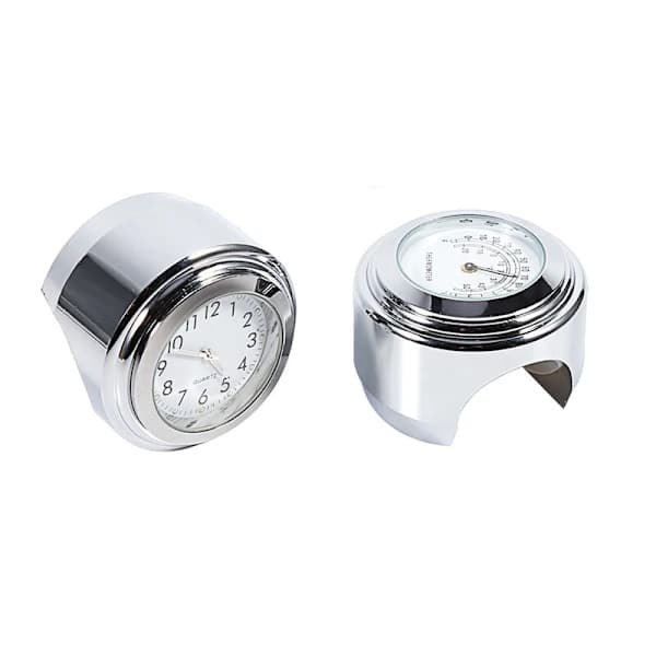 7/8 \" 1 \" Motorcykelstyre Fäste Urtavla Klocka & Termometer Temp Vit