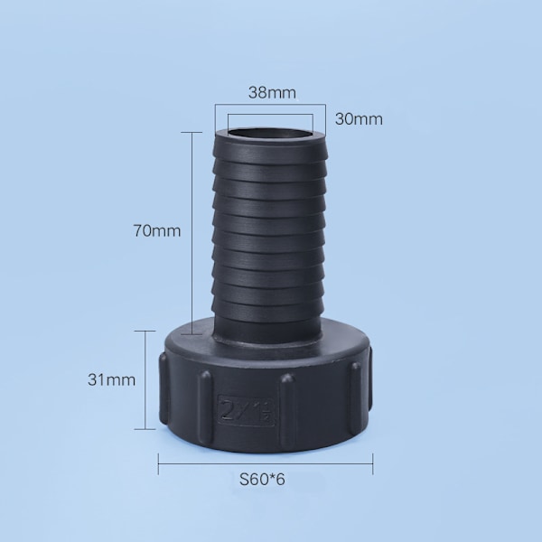 Plasttanksslangeadapter IBC Haveslange Tilslutningsværktøj 38mm 38mm