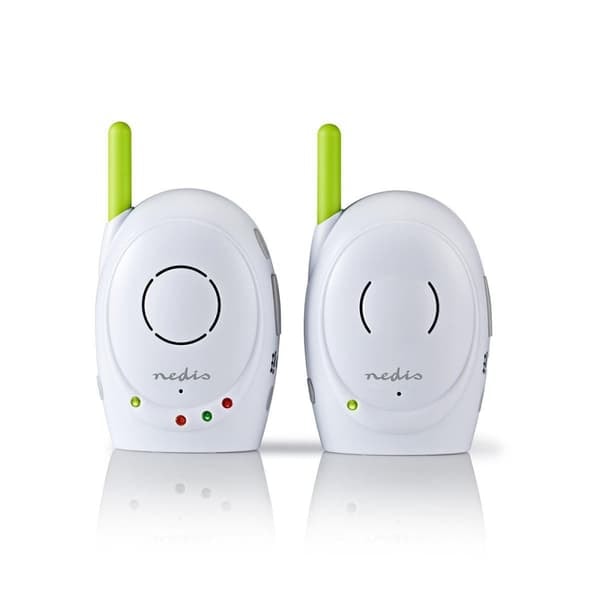 Lyd Babymonitor | FHSS (Frequency-Hopping Spread Spectrum) | Med talk back funktion | Rækkevidde: 300 m | Batteridrevet / Strømadapter | Grøn / Hvid_NN