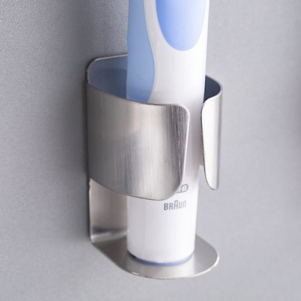 2st väggmonterad förvaringsställ självhäftande elektrisk tandborsthållare Borstlös väggmonterad tandborsthållare