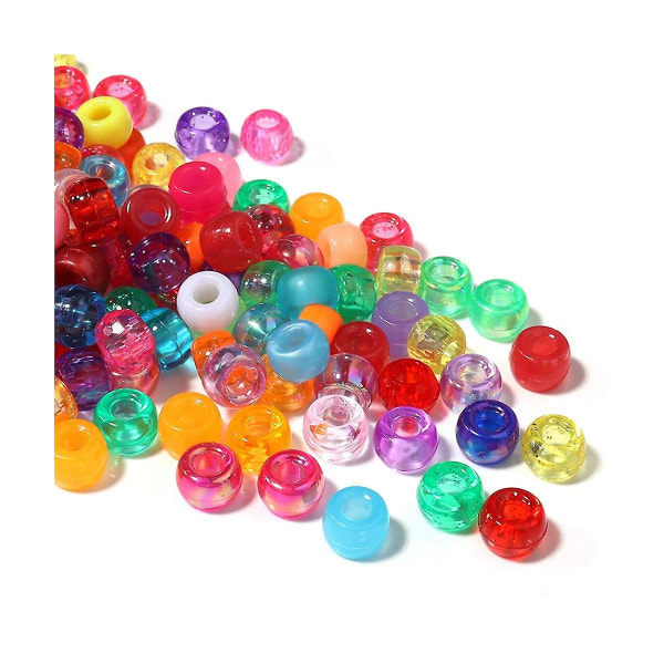 Kandi-perler i bulk for DIY-håndverk og smykkelaging Kandi-armbånd 6x9mm Ca. 1800 stk, mørk farge