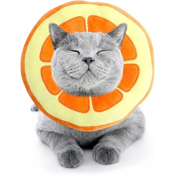 Justerbar Kravekegle til Killinger - Bedårende Kattegenoptræningskrave, Elizabethanske Kraver til Killingehvalpe Efter Operation/NC/ Orange Large (fits 3-6.5kg)
