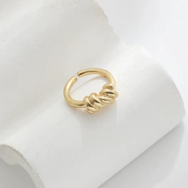 18k Koppar Guldpläterad Ring för Kvinnor, Minimalistisk Stil, Öppen Pekfingerring