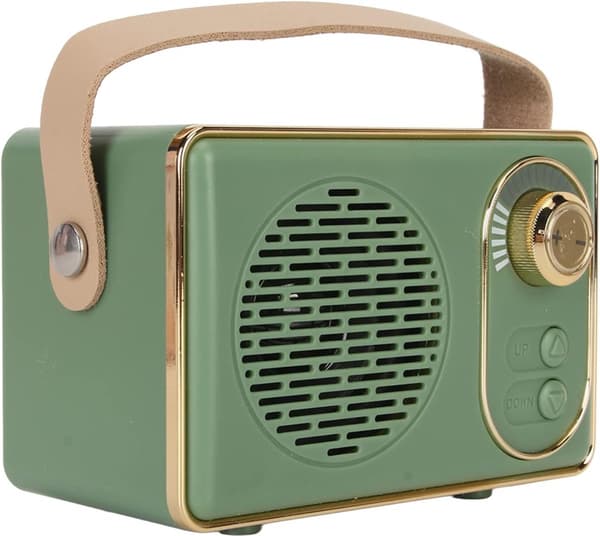 Retro Bluetooth-högtalare-Retro-högtalare-Bluetooth 5.0-extra bas-grön