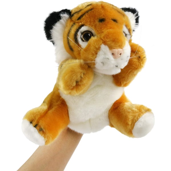 25 cm Tiger Hand Puppet Jungle Friends Plyschdjur leksak för barn Lek