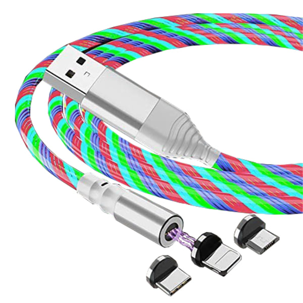 1M magnetisk laddningskabel USB -kabel för Lightning Type C Android Colorful